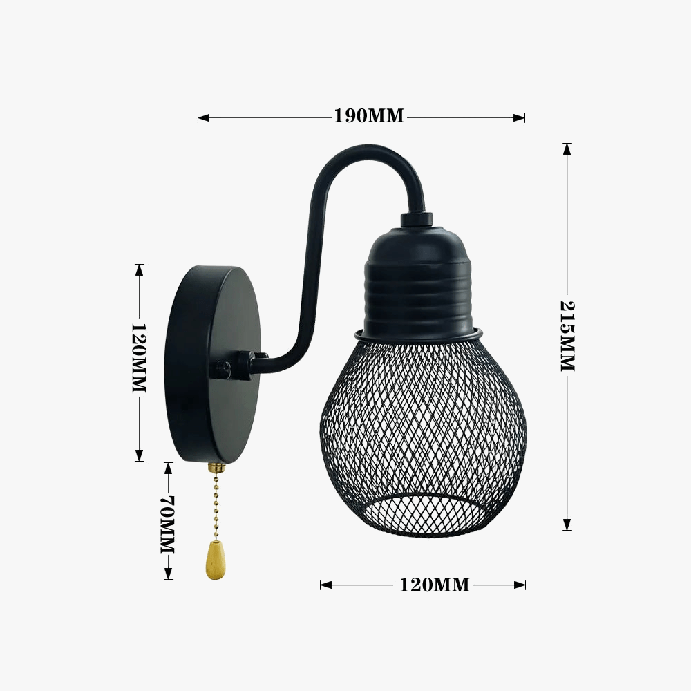 Applique murale rétro loft avec interrupteur - Idéale pour une décoration intérieure tendance | Marco Lucetti Titre par défaut