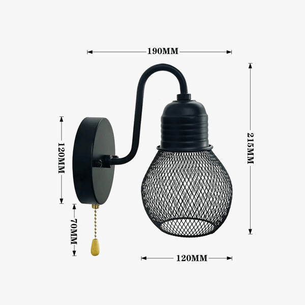 Applique murale rétro loft avec interrupteur - Idéale pour une décoration intérieure tendance | Marco Lucetti Titre par défaut