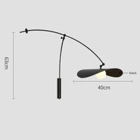 Applique murale rétro longue pour chambre à coucher | Marco Lucetti Abat-jour noir