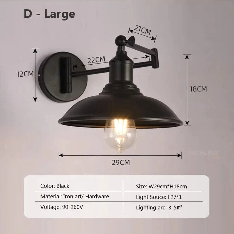 Applique murale rétro pliante télescopique en fer pour lecture | Marco Lucetti F / Lumière chaude