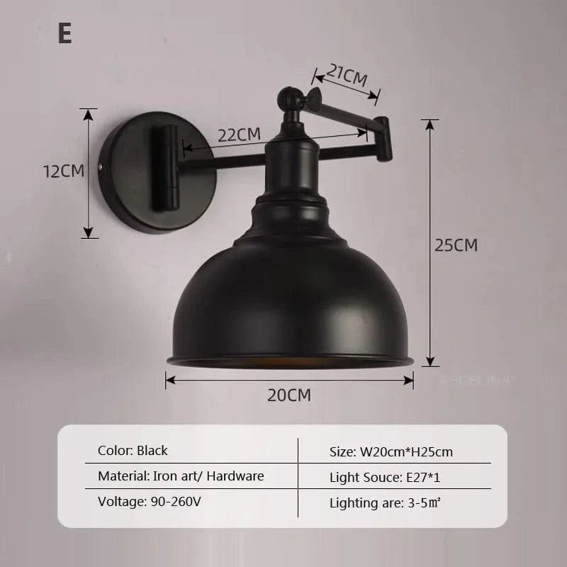 Applique murale rétro pliante télescopique en fer pour lecture | Marco Lucetti H / Lumière chaude