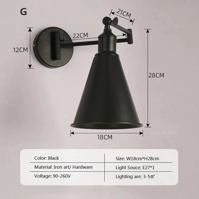 Applique murale rétro pliante télescopique en fer pour lecture | Marco Lucetti L / Lumière chaude