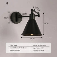 Applique murale rétro pliante télescopique en fer pour lecture | Marco Lucetti N / Sans ampoule