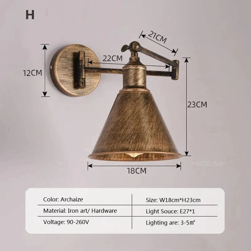 Applique murale rétro pliante télescopique en fer pour lecture | Marco Lucetti Ô / Lumière blanche