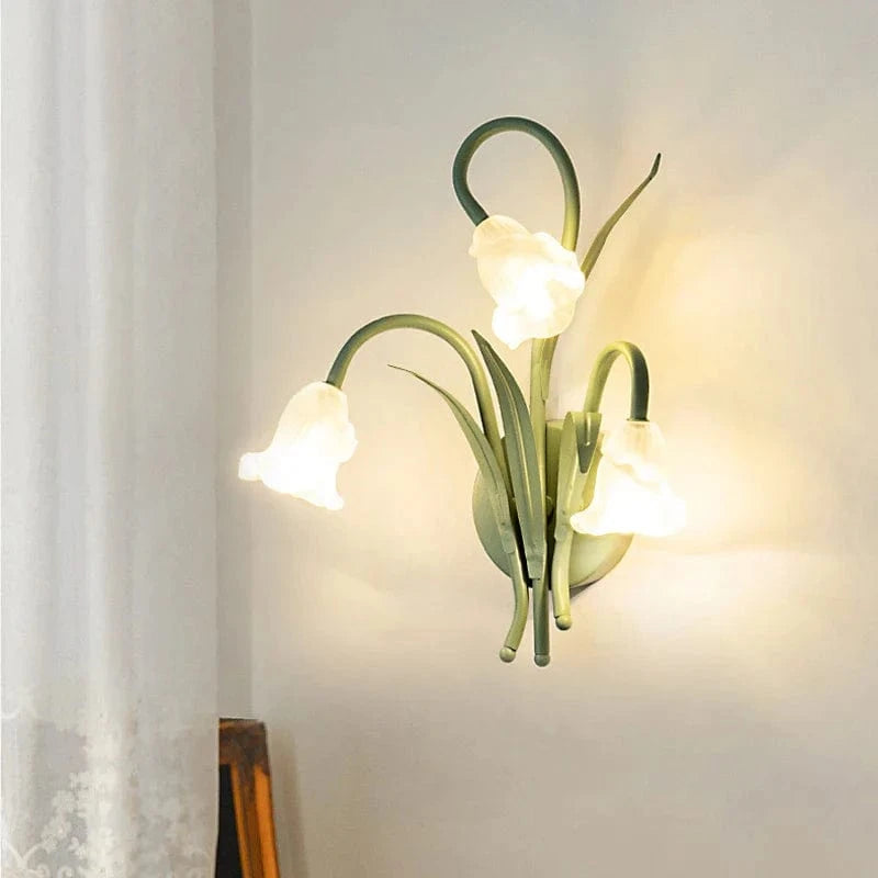 Applique murale rétro restaurant vert à LED « Fleurs Américaines » | Marco Lucetti