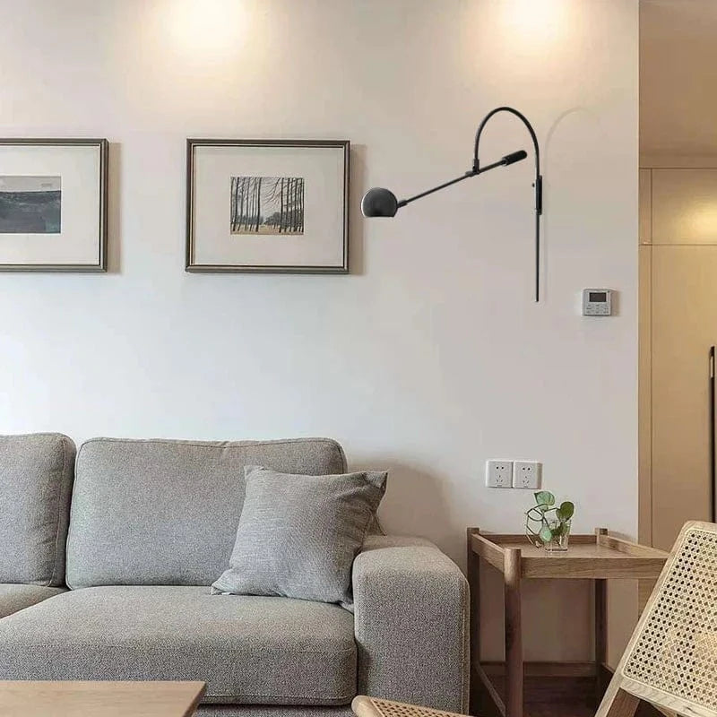 Applique murale rétro rotative G9 - Lampe de chevet élégante, couleur or/noir | Marco Lucetti