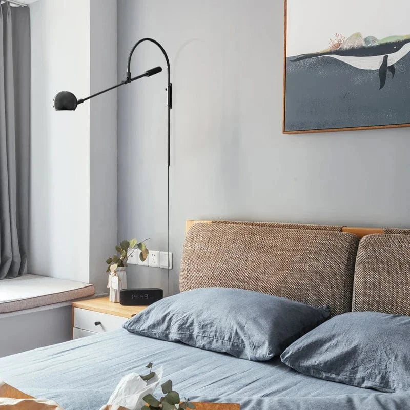 Applique murale rétro rotative G9 - Lampe de chevet élégante, couleur or/noir | Marco Lucetti