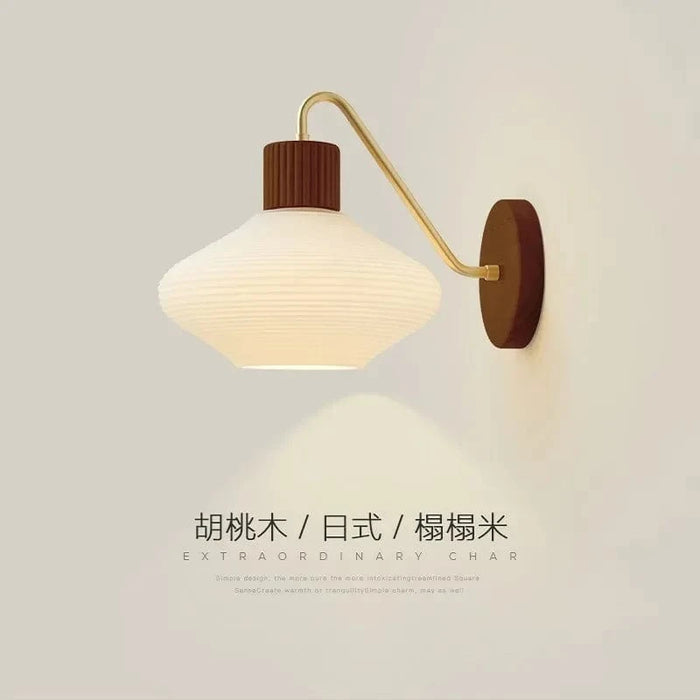 Applique murale rétro style japonais en rondins | Marco Lucetti Couleur du bois / Ampoule non incluse