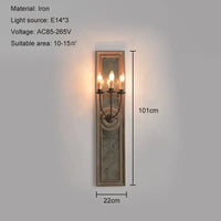 Applique murale rétro "Vintage Americana" en bois et vieux fer avec miroir | Marco Lucetti