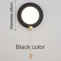 Applique murale ronde de chambre à coucher, design exclusif | Marco Lucetti Noir A