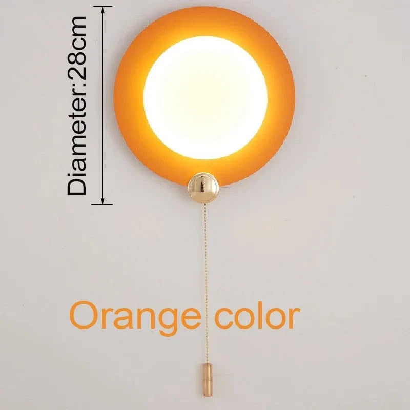 Applique murale ronde de chambre à coucher, design exclusif | Marco Lucetti Orange A