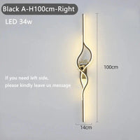 Applique murale ronde design. | Marco Lucetti Noir A 100cm Droite / Lumière chaude