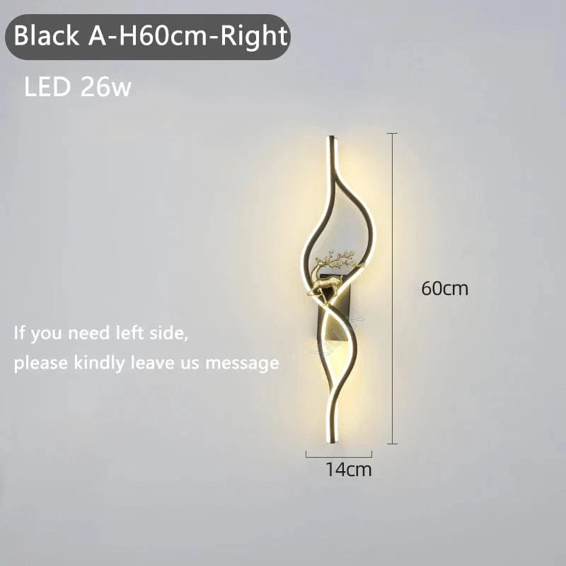 Applique murale ronde design. | Marco Lucetti Noir A 60cm Droite / Lumière chaude