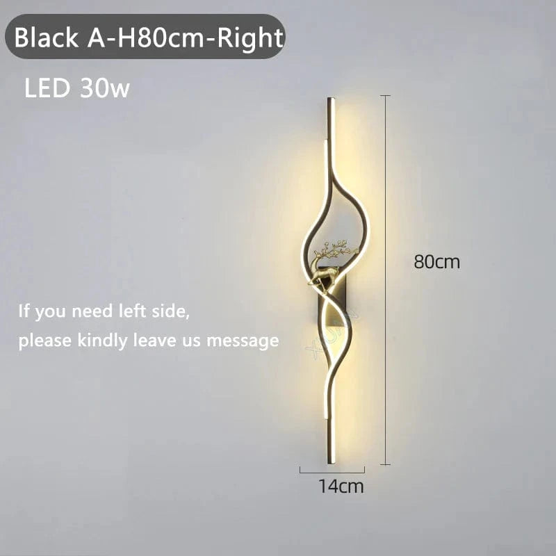 Applique murale ronde design. | Marco Lucetti Noir A 80cm Droite / Lumière chaude