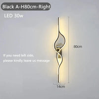 Applique murale ronde design. | Marco Lucetti Noir A 80cm Droite / Lumière chaude