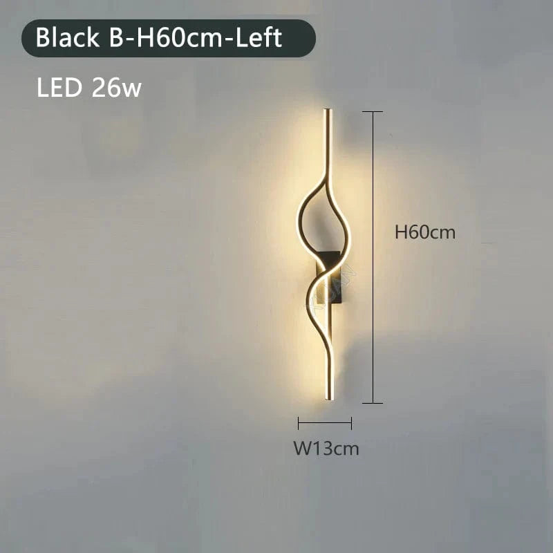 Applique murale ronde design. | Marco Lucetti Noir B 60cm Gauche / Lumière chaude