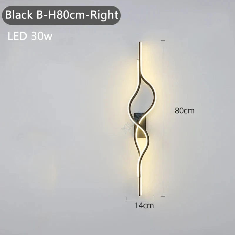 Applique murale ronde design. | Marco Lucetti Noir B 80cm Droite / Lumière chaude