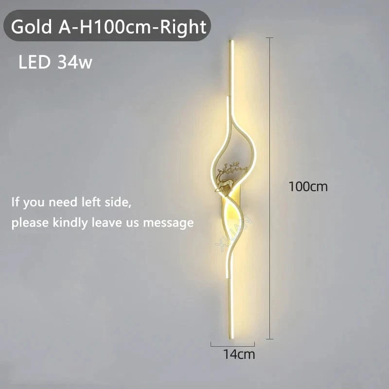 Applique murale ronde design. | Marco Lucetti Or A 100cm Droite / Lumière chaude