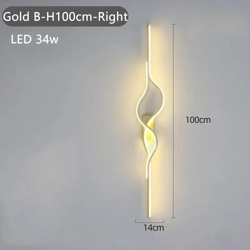 Applique murale ronde design. | Marco Lucetti Or B 100cm Droite / Lumière chaude