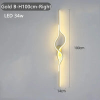 Applique murale ronde design. | Marco Lucetti Or B 100cm Droite / Lumière chaude