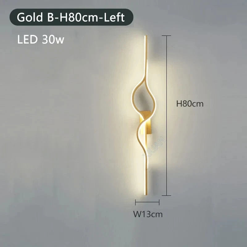 Applique murale ronde design. | Marco Lucetti Or B 80cm Gauche / Lumière chaude