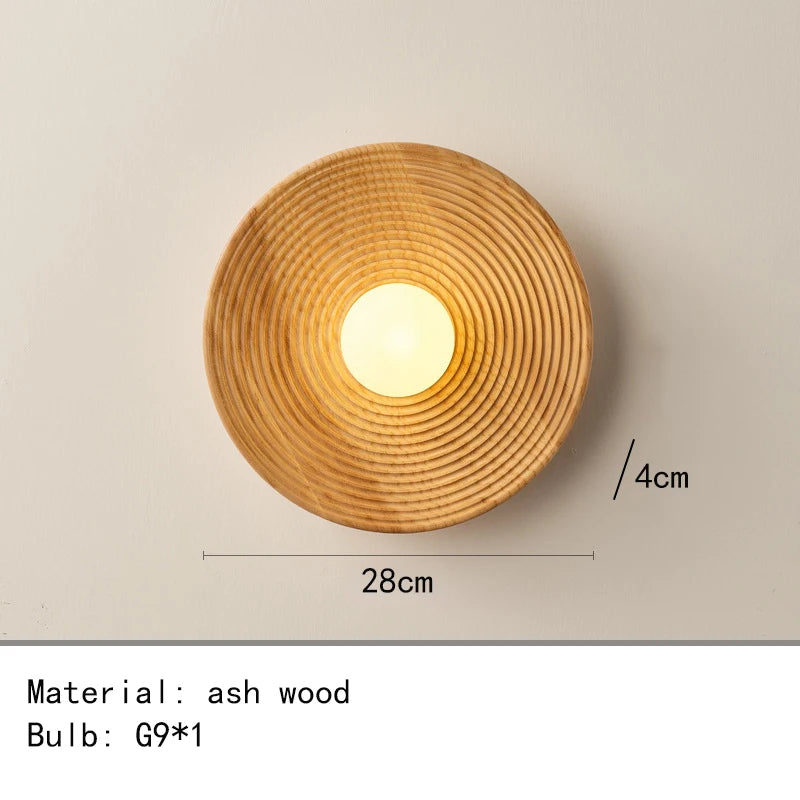 Applique murale design en bois avec éclairage blanc pour hôtel de luxe