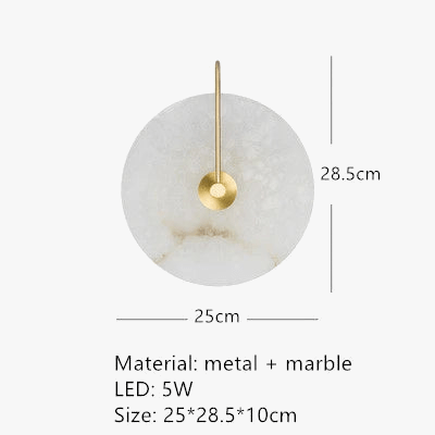 Applique murale ronde en marbre et cuivre naturel pour un intérieur élégant | Marco Lucetti