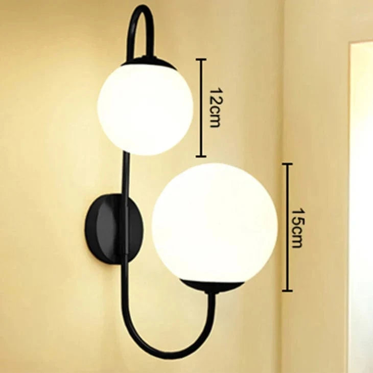 Applique murale ronde en verre design | Marco Lucetti A noir / Blanc chaud (2700-3500K)