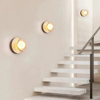 Applique murale ronde Led Crème Pierre Style | Marco Lucetti