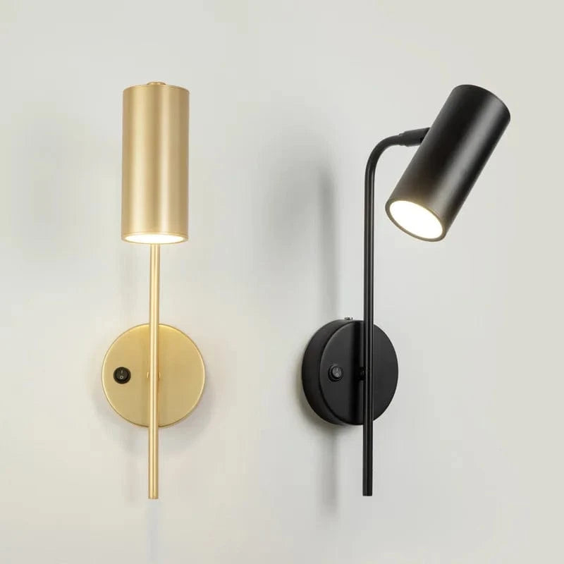 Applique murale rotative moderne pour salon avec LED intégrée et interrupteur - Lampe design pour chambre à coucher ou allée | Marco Lucetti