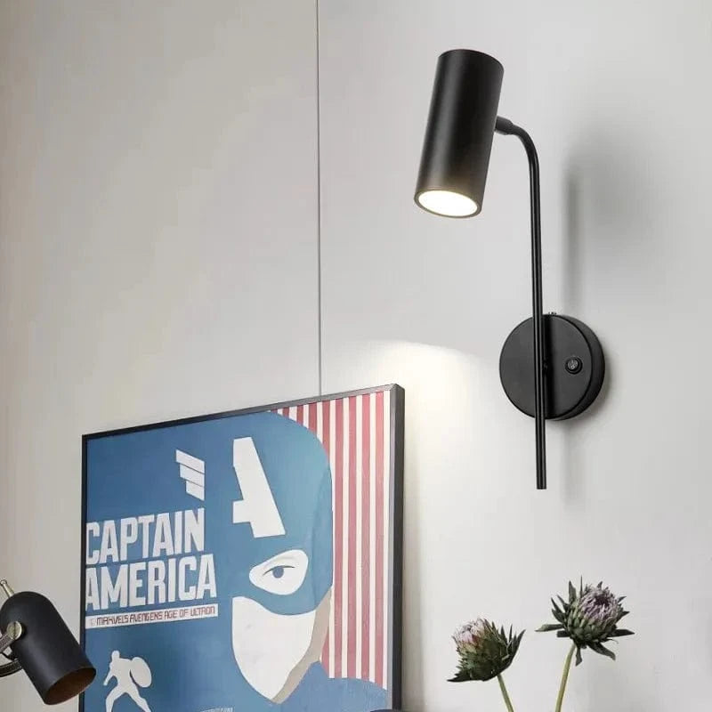 Applique murale rotative moderne pour salon avec LED intégrée et interrupteur - Lampe design pour chambre à coucher ou allée | Marco Lucetti