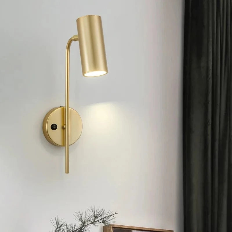 Applique murale rotative moderne pour salon avec LED intégrée et interrupteur - Lampe design pour chambre à coucher ou allée | Marco Lucetti