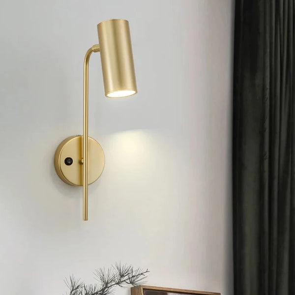 Applique murale rotative moderne pour salon avec LED intégrée et interrupteur - Lampe design pour chambre à coucher ou allée | Marco Lucetti