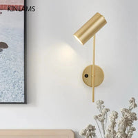 Applique murale rotative moderne pour salon avec LED intégrée et interrupteur - Lampe design pour chambre à coucher ou allée | Marco Lucetti