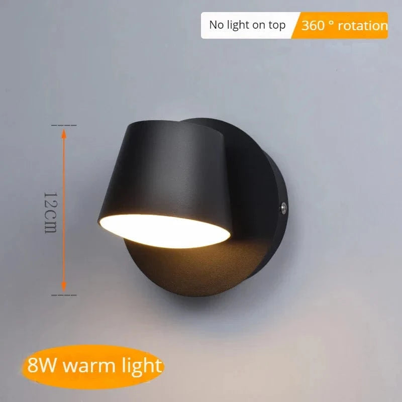 Applique Murale Rotative Nordique avec Interrupteur et Lampe de Lecture LED Réglable | Marco Lucetti A-noir-3000k / C.A. 220 V