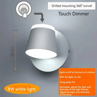 Applique Murale Rotative Nordique avec Interrupteur et Lampe de Lecture LED Réglable | Marco Lucetti Blanc-6500K-touch / C.A. 110 V