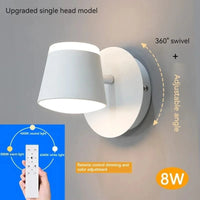 Applique Murale Rotative Nordique avec Interrupteur et Lampe de Lecture LED Réglable | Marco Lucetti Blanc-RC à intensité variable / C.A. 110 V