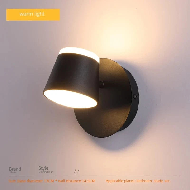 Applique Murale Rotative Nordique avec Interrupteur et Lampe de Lecture LED Réglable | Marco Lucetti Noir-3000K / C.A. 110 V