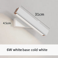 Applique murale rotative nordique en bois massif LED ajustable | Marco Lucetti Blanc blanc froid L