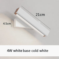 Applique murale rotative nordique en bois massif LED ajustable | Marco Lucetti Blanc blanc froid S