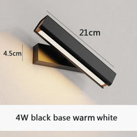 Applique murale rotative nordique en bois massif LED ajustable | Marco Lucetti Noir blanc chaud S