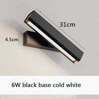 Applique murale rotative nordique en bois massif LED ajustable | Marco Lucetti Noir blanc froid L