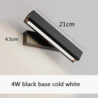 Applique murale rotative nordique en bois massif LED ajustable | Marco Lucetti Noir blanc froid S