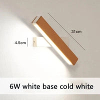 Applique murale rotative nordique en bois massif LED ajustable | Marco Lucetti W blanc blanc froid L