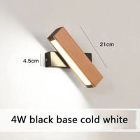 Applique murale rotative nordique en bois massif LED ajustable | Marco Lucetti W noir blanc froid S