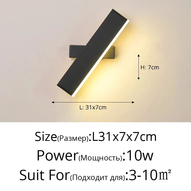 Applique Murale Rotative Spectre Complet Créative Transfrontalière - Éclairage Innovant | Marco Lucetti 1067 Noir L31x7cm / Blanc chaud (2700-3500K)