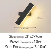 Applique Murale Rotative Spectre Complet Créative Transfrontalière - Éclairage Innovant | Marco Lucetti 1067 Noir L31x7cm / Blanc chaud (2700-3500K)