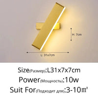 Applique Murale Rotative Spectre Complet Créative Transfrontalière - Éclairage Innovant | Marco Lucetti 1067 Or L31x7cm / Blanc froid (5 500-7 000 K).