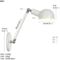 Applique murale rustique en métal - Bras ajustable | Marco Lucetti Blanc - A