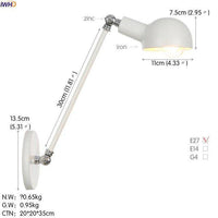 Applique murale rustique en métal - Bras ajustable | Marco Lucetti Blanc - B